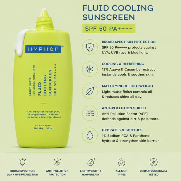 Fluid cooling sunscreen spf 50