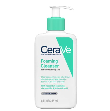 CeraVe Foaming Cleanser Face Wash For Oily Skin