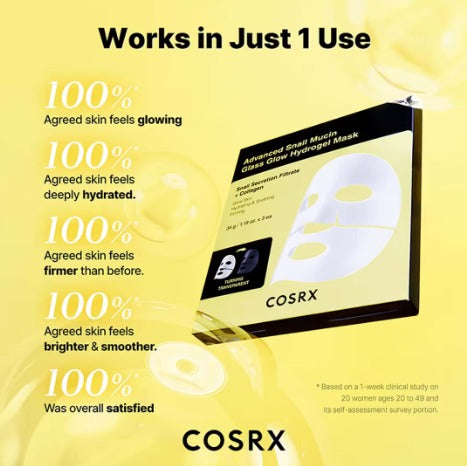 COSRX Advanced Snail Mucin Glass Glow Hydrogel Mask
