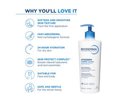 Bioderma Atoderm Creme Ultra Niacinamide Moisturizer - Boosts Hyaluronic Acid, Ceramides