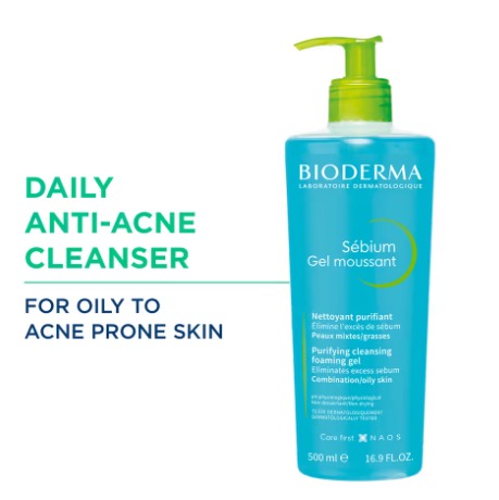 Bioderma Sebium Gel Moussant Acne Defence Cleanser For Oily Acne Prone Skin