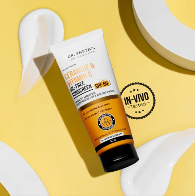 Ceramide & Vitamin C Oil Free Sunscreen - 50 gm (In-Vivo Tested SPF 50+ PA++++)