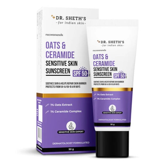 Oats & Ceramide Sunscreen for Sensitive Skin - 50 gm (SPF 50+ PA++++)