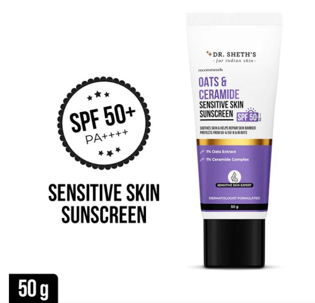 Oats & Ceramide Sunscreen for Sensitive Skin - 50 gm (SPF 50+ PA++++)