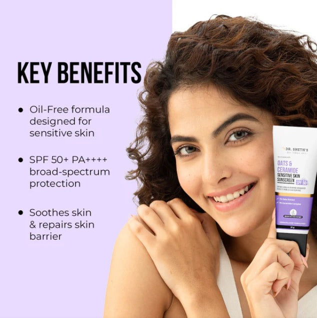 Oats & Ceramide Sunscreen for Sensitive Skin - 50 gm (SPF 50+ PA++++)