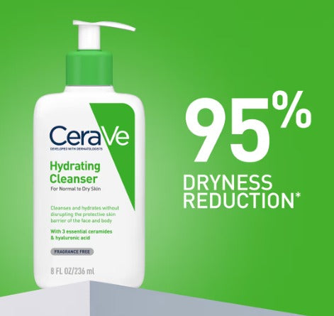 CeraVe Hydrating Cleanser Non-Foaming Face Wash for Dry Skin