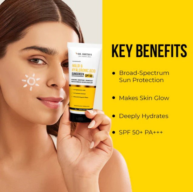 Haldi & Hyaluronic Acid Sunscreen (SPF 50+ PA++++)
