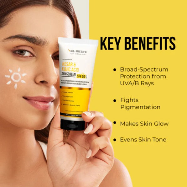 Kesar & Kojic Acid Sunscreen (In-Vivo Tested SPF 50+ PA++++)